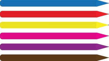 Pencils Set - six colorful pencils isolated on transparent white background vector