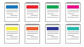 Files Set - colorful diary set isolated on white background vector