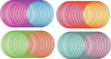 Geometric Abstract circular design - Colorful Lines Seamless vector