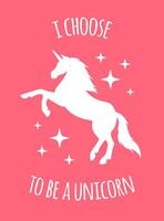 Sketch unicorn with motivational quote vector