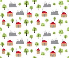 Seamless pattern of color sketch country vector