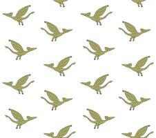 Seamless pattern of hand drawn pterodactyl vector