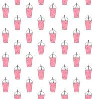 Seamless pattern of sketch smoothie drink vector