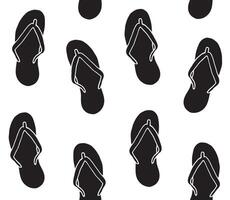Seamless pattern of sketch beach slippers vector