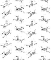 Seamless pattern of sketch airplane vector
