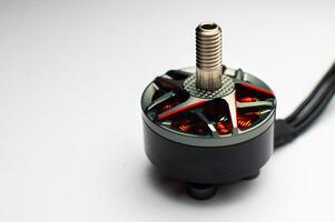 Brushless motor for installation on homemade fpv drone. Components for assembling quadcopters photo