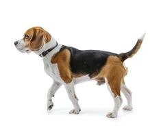 Beagle dog running and jumping, side view, white background, in the style of high definition photography, photo