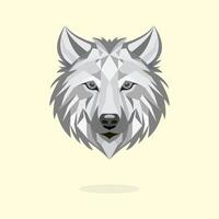 wolf head logo with shadow vector
