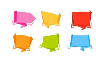 Banner for text flat design set. Ribbon Labels. Stickers design template. vector