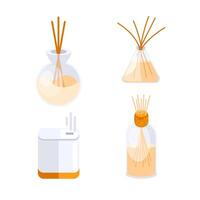 Aromatic diffusers and electronic air freshener spreading fragrance and eliminating unpleasant odors vector