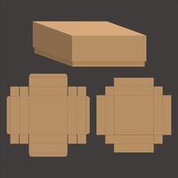 Brown Packaging Box, Large Empty Open and Closed Realistic. EPS10 vector