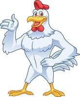 chicken cartoon character with friendly pose vector