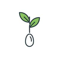 Plant germinating from seed icon isolated on white background for your web and mobile app design, Plant logo concept vector