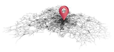 Chengdu,China,isometric detail Streets Roads Map with location pin, element image vector