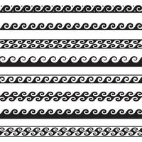 set of seamless wave borders. design elements vector