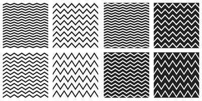 Tile seamless pattern set with white and black zig zag background vector
