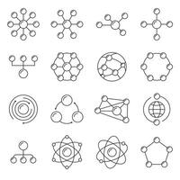 Simple set of big data, database, cloud. vector