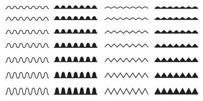 Set of seamless wavy, zigzag. Graphic design elements. vector