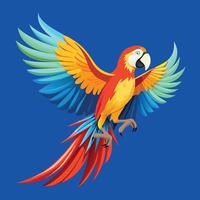 Beautiful Colorful Macaw with Open Wings Flying vector