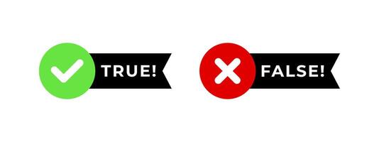 Badges with a check mark and a cross vector