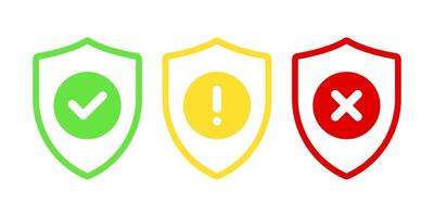 Shield Check marks. Tick symbols vector