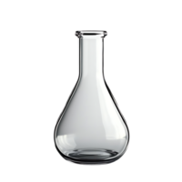 Empty Glass Erlenmeyer Flask with Transparent Background, Ideal for Science Experiments and Laboratory Work. png