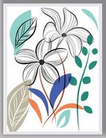 Trendy abstract art templates with colors flower and foliage geometric elements suitable card design banner background vector