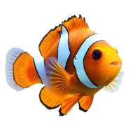 A Vibrant Clownfish Swims Against a Transparent Background png