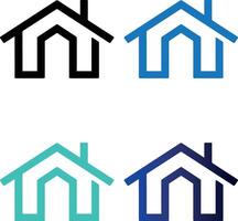 Multi color Home Icon Set vector