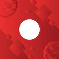 Abstract squares red gradient geometric square shape background with white circle Modern futuristic background vector