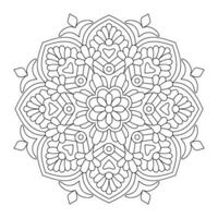 Attractive and simple mandala design for coloring book. file vector