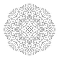 Simple and Elegant mandala design for coloring book. file vector