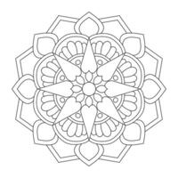 Mandala pattern or Simple Floral Ideas for Coloring book page, file vector