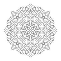 Creative and simple mandala design with clean lines for coloring book. file vector