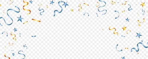 celebration background with star confetti and ribbons on background vector