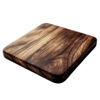 Dark Wood Cutting Board with a Transparent Background, Ideal for Displaying Products or Recipes png