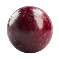A Shiny Red Sphere with a Textured Surface and Transparent Background png