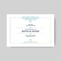 gradient retro wedding invitation template vector