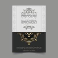 cover of elegant pattern motif in gold color vector