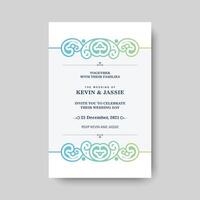 gradient retro wedding invitation template vector