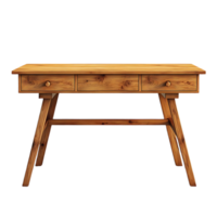 Solid Wood Desk with Three Drawers, Crafted with a Transparent Background png
