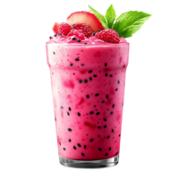 Refreshing Strawberry and Raspberry Smoothie with a Transparent Background png