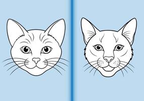 Cat face line art design vector