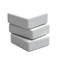 Stack of Three White Cubes with Transparent Background png
