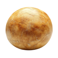 Cracked Brown Sphere Isolated on Transparent Background, Spherical Texture with Fine Cracks, 3D Rendering of a Cracked Ball png