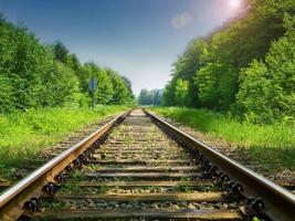 railroad track in the countyside photo
