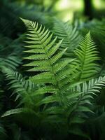 green ferns against a dark background photo