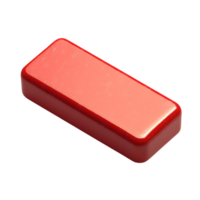 Red Rectangular Block with Glossy Finish and Transparent Background png