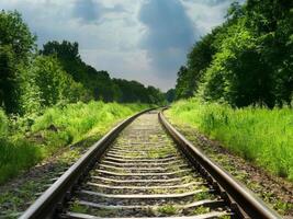 disused railroad line in the landscape photo