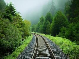 disused railroad line in the landscape photo